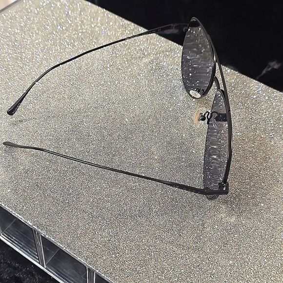 DIFF Scarlett 49MM Mirrored Aviator Sunglasses- Matte Black/Purple - Picture 6 of 8